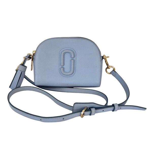Marc Jacobs Shutter Grained Leather Camera Crossbody Shoulder Bag in Light Blue - Picture 1 of 14